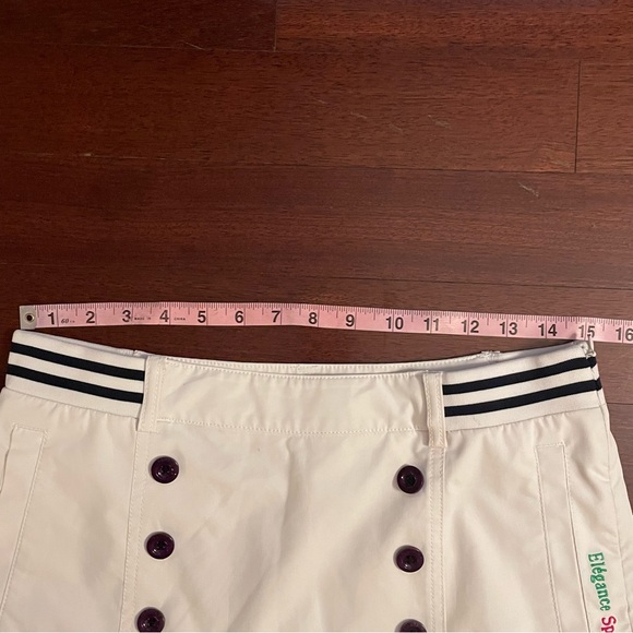 Elegance Sports Paris Tennis Skirt with Built In Shorts, Buttons, White, Small - Picture 16 of 16